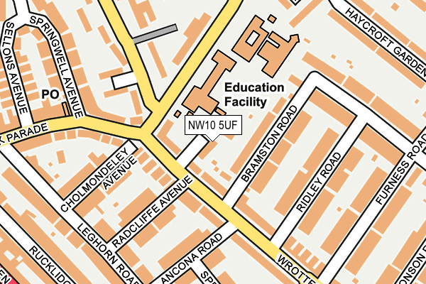 NW10 5UF map - OS OpenMap – Local (Ordnance Survey) NW10 5UF map - OS OpenMap – Local (Ordnance Survey)