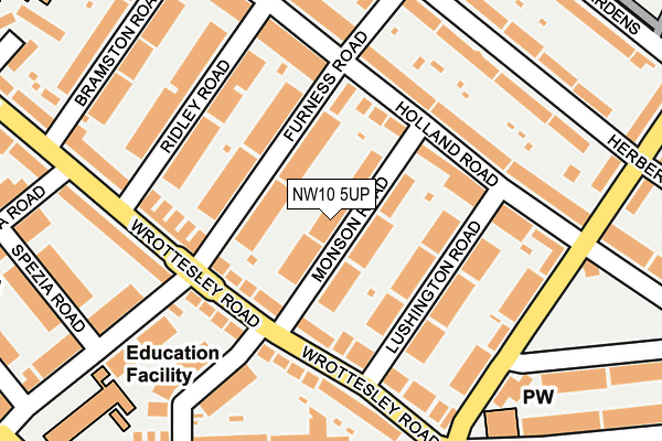 NW10 5UP map - OS OpenMap – Local (Ordnance Survey) NW10 5UP map - OS OpenMap – Local (Ordnance Survey)