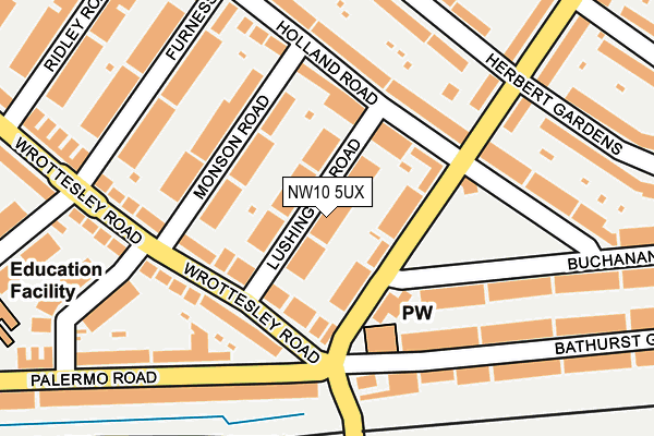 NW10 5UX map - OS OpenMap – Local (Ordnance Survey) NW10 5UX map - OS OpenMap – Local (Ordnance Survey)