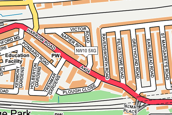 NW10 5XG map - OS OpenMap – Local (Ordnance Survey) NW10 5XG map - OS OpenMap – Local (Ordnance Survey)