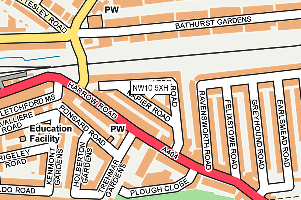 NW10 5XH map - OS OpenMap – Local (Ordnance Survey)