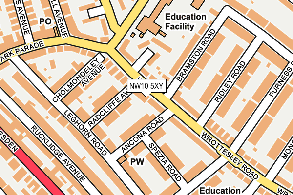 NW10 5XY map - OS OpenMap – Local (Ordnance Survey) NW10 5XY map - OS OpenMap – Local (Ordnance Survey)