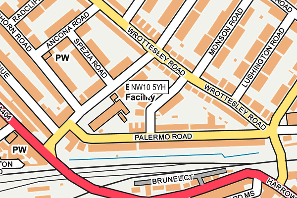 NW10 5YH map - OS OpenMap – Local (Ordnance Survey) NW10 5YH map - OS OpenMap – Local (Ordnance Survey)