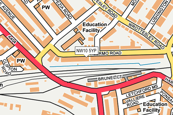 NW10 5YP map - OS OpenMap – Local (Ordnance Survey) NW10 5YP map - OS OpenMap – Local (Ordnance Survey)