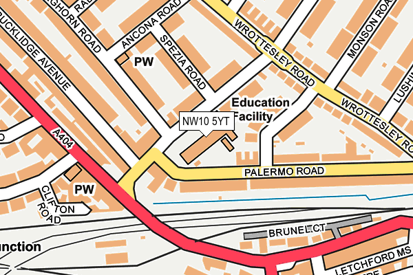 NW10 5YT map - OS OpenMap – Local (Ordnance Survey) NW10 5YT map - OS OpenMap – Local (Ordnance Survey)