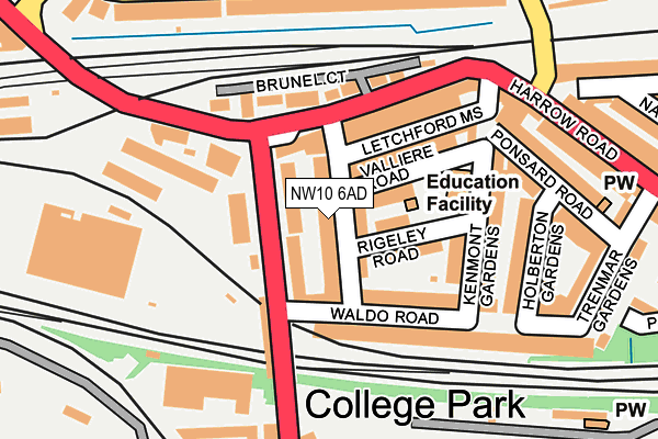 NW10 6AD map - OS OpenMap – Local (Ordnance Survey)