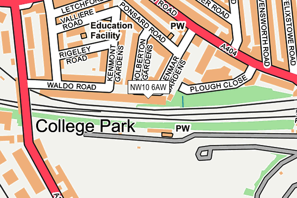 NW10 6AW map - OS OpenMap – Local (Ordnance Survey) NW10 6AW map - OS OpenMap – Local (Ordnance Survey)
