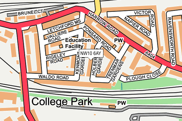 NW10 6AY map - OS OpenMap – Local (Ordnance Survey)
