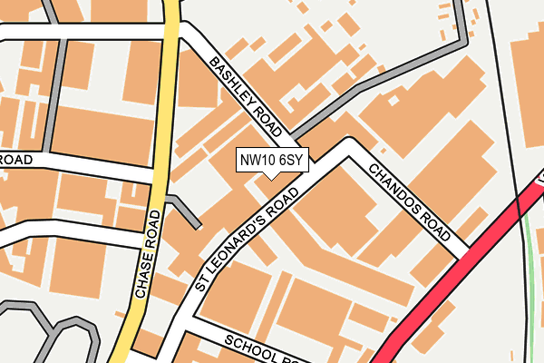 NW10 6SY map - OS OpenMap – Local (Ordnance Survey)