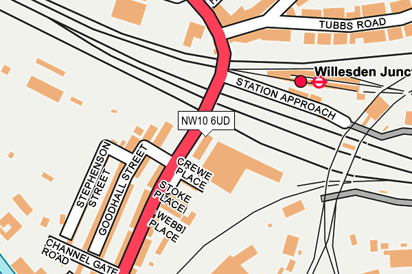 NW10 6UD map - OS OpenMap – Local (Ordnance Survey) NW10 6UD map - OS OpenMap – Local (Ordnance Survey)