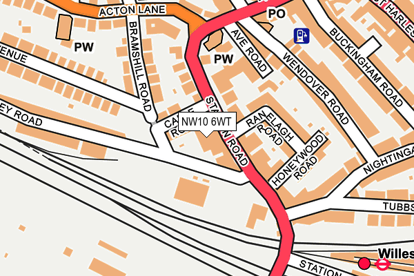 NW10 6WT map - OS OpenMap – Local (Ordnance Survey)