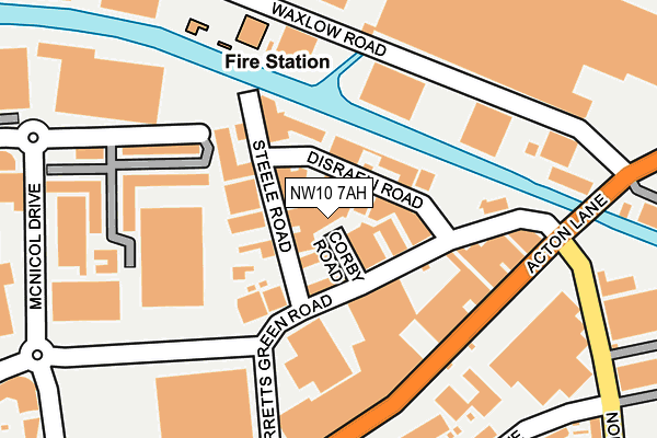 NW10 7AH map - OS OpenMap – Local (Ordnance Survey) NW10 7AH map - OS OpenMap – Local (Ordnance Survey)