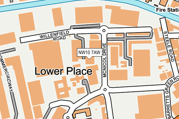 NW10 7AW map - OS OpenMap – Local (Ordnance Survey) NW10 7AW map - OS OpenMap – Local (Ordnance Survey)