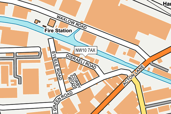 NW10 7AX map - OS OpenMap – Local (Ordnance Survey) NW10 7AX map - OS OpenMap – Local (Ordnance Survey)