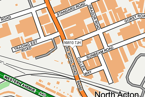 NW10 7JH map - OS OpenMap – Local (Ordnance Survey) NW10 7JH map - OS OpenMap – Local (Ordnance Survey)