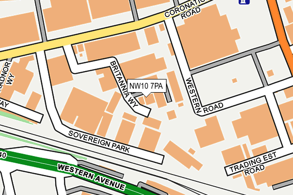 NW10 7PA map - OS OpenMap – Local (Ordnance Survey) NW10 7PA map - OS OpenMap – Local (Ordnance Survey)