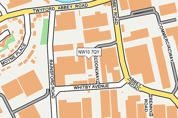 NW10 7QY map - OS OpenMap – Local (Ordnance Survey) NW10 7QY map - OS OpenMap – Local (Ordnance Survey)