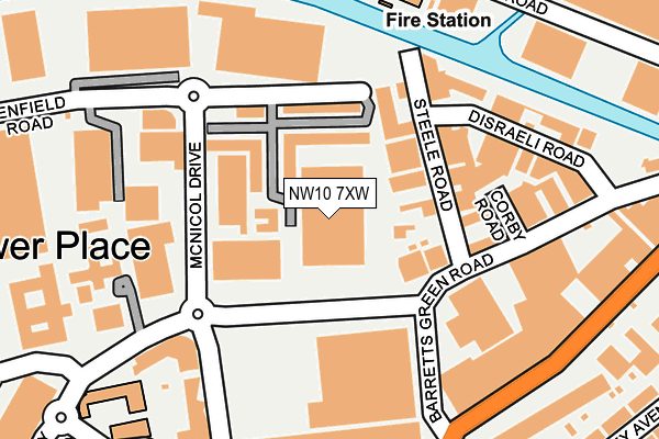 NW10 7XW map - OS OpenMap – Local (Ordnance Survey) NW10 7XW map - OS OpenMap – Local (Ordnance Survey)