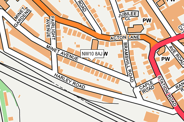 NW10 8AJ map - OS OpenMap – Local (Ordnance Survey) NW10 8AJ map - OS OpenMap – Local (Ordnance Survey)