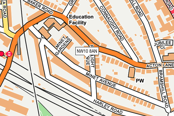 NW10 8AN map - OS OpenMap – Local (Ordnance Survey) NW10 8AN map - OS OpenMap – Local (Ordnance Survey)