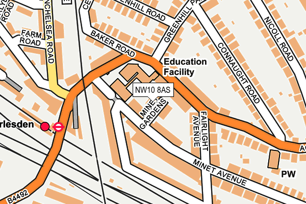NW10 8AS map - OS OpenMap – Local (Ordnance Survey)