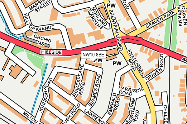 NW10 8BE map - OS OpenMap – Local (Ordnance Survey) NW10 8BE map - OS OpenMap – Local (Ordnance Survey)