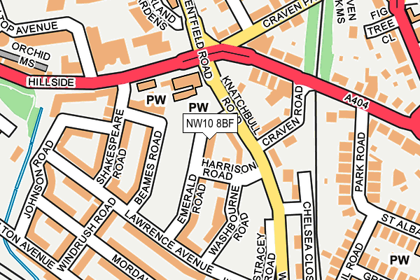 NW10 8BF map - OS OpenMap – Local (Ordnance Survey) NW10 8BF map - OS OpenMap – Local (Ordnance Survey)