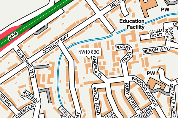 NW10 8BQ map - OS OpenMap – Local (Ordnance Survey)