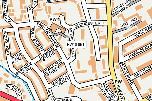 NW10 8BT map - OS OpenMap – Local (Ordnance Survey) NW10 8BT map - OS OpenMap – Local (Ordnance Survey)