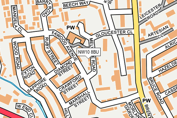 NW10 8BU map - OS OpenMap – Local (Ordnance Survey) NW10 8BU map - OS OpenMap – Local (Ordnance Survey)