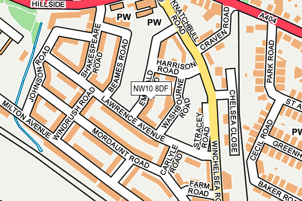 NW10 8DF map - OS OpenMap – Local (Ordnance Survey) NW10 8DF map - OS OpenMap – Local (Ordnance Survey)