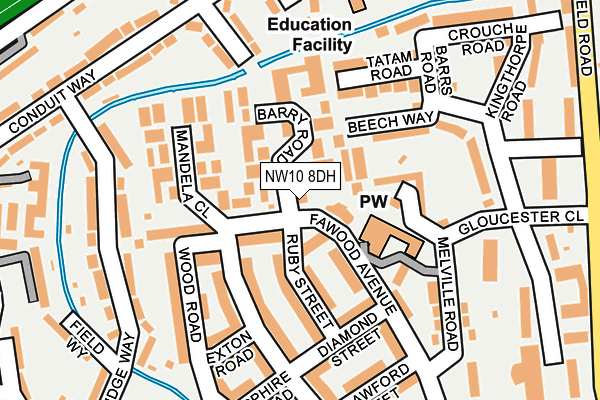 NW10 8DH map - OS OpenMap – Local (Ordnance Survey) NW10 8DH map - OS OpenMap – Local (Ordnance Survey)