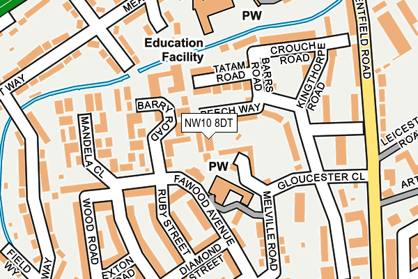 NW10 8DT map - OS OpenMap – Local (Ordnance Survey) NW10 8DT map - OS OpenMap – Local (Ordnance Survey)