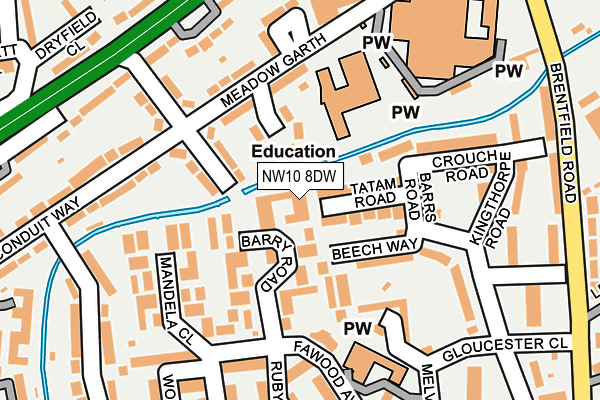 NW10 8DW map - OS OpenMap – Local (Ordnance Survey) NW10 8DW map - OS OpenMap – Local (Ordnance Survey)