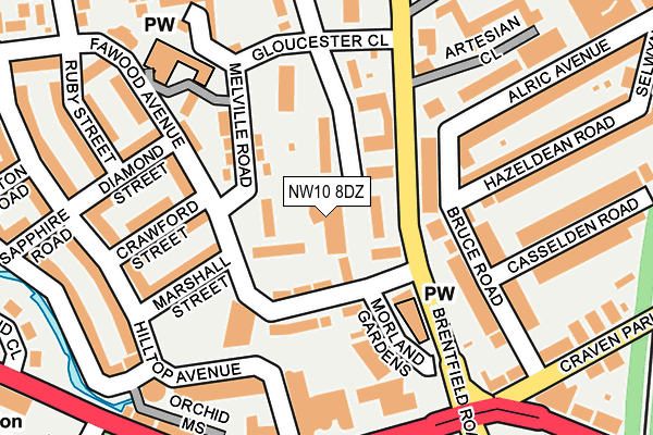 NW10 8DZ map - OS OpenMap – Local (Ordnance Survey) NW10 8DZ map - OS OpenMap – Local (Ordnance Survey)