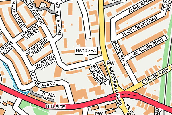 NW10 8EA map - OS OpenMap – Local (Ordnance Survey) NW10 8EA map - OS OpenMap – Local (Ordnance Survey)
