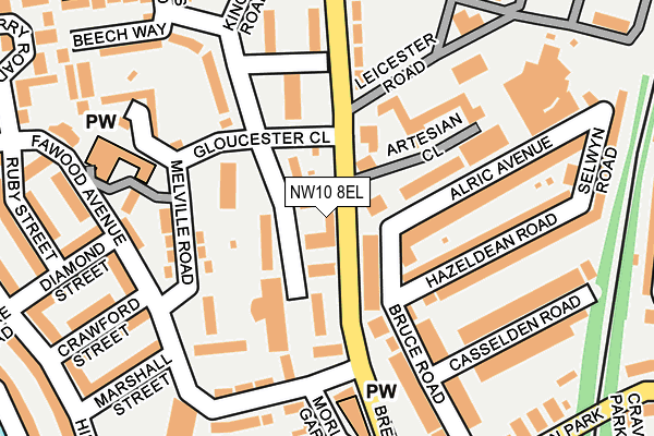 NW10 8EL map - OS OpenMap – Local (Ordnance Survey) NW10 8EL map - OS OpenMap – Local (Ordnance Survey)