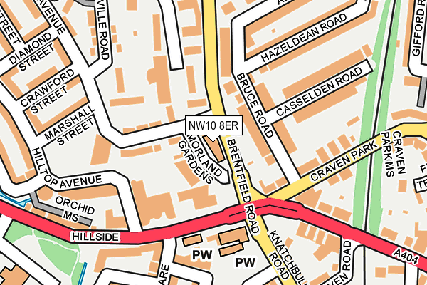 NW10 8ER map - OS OpenMap – Local (Ordnance Survey) NW10 8ER map - OS OpenMap – Local (Ordnance Survey)