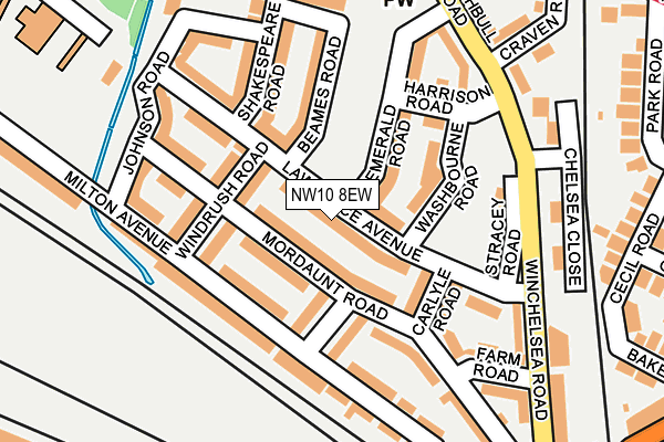 NW10 8EW map - OS OpenMap – Local (Ordnance Survey) NW10 8EW map - OS OpenMap – Local (Ordnance Survey)