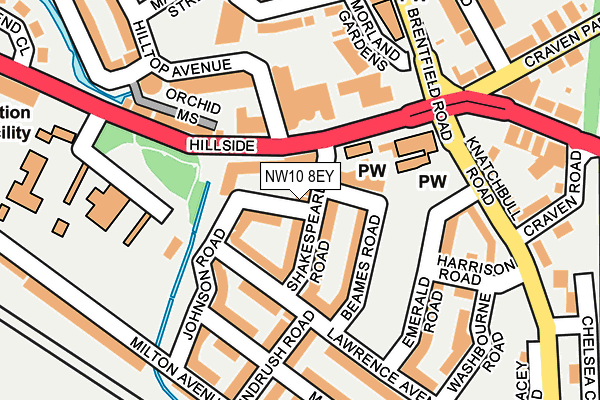 NW10 8EY map - OS OpenMap – Local (Ordnance Survey) NW10 8EY map - OS OpenMap – Local (Ordnance Survey)
