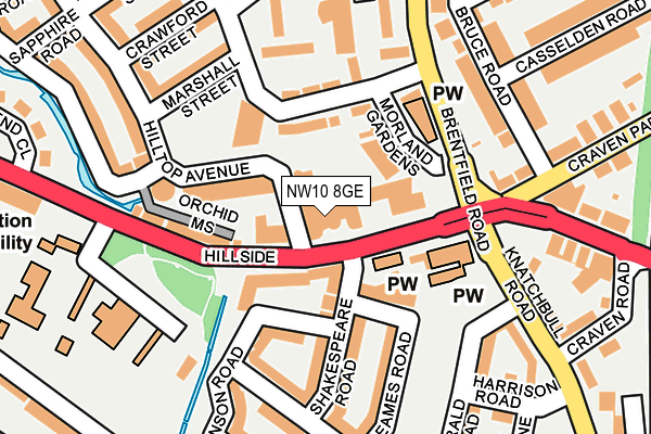 NW10 8GE map - OS OpenMap – Local (Ordnance Survey) NW10 8GE map - OS OpenMap – Local (Ordnance Survey)