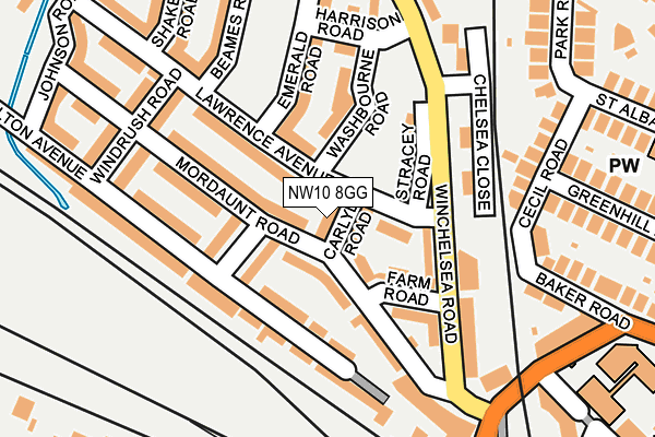 NW10 8GG map - OS OpenMap – Local (Ordnance Survey) NW10 8GG map - OS OpenMap – Local (Ordnance Survey)