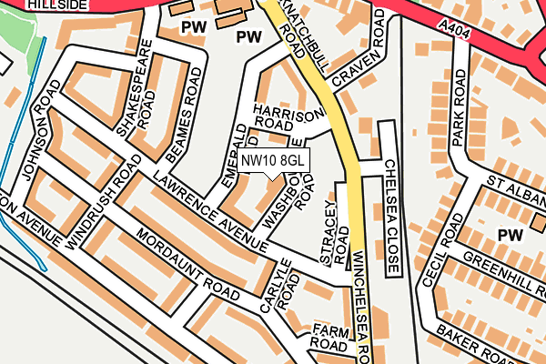 NW10 8GL map - OS OpenMap – Local (Ordnance Survey) NW10 8GL map - OS OpenMap – Local (Ordnance Survey)