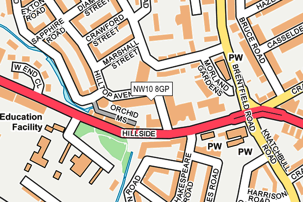 NW10 8GP map - OS OpenMap – Local (Ordnance Survey) NW10 8GP map - OS OpenMap – Local (Ordnance Survey)