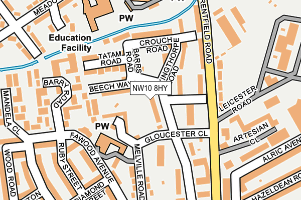 NW10 8HY map - OS OpenMap – Local (Ordnance Survey)