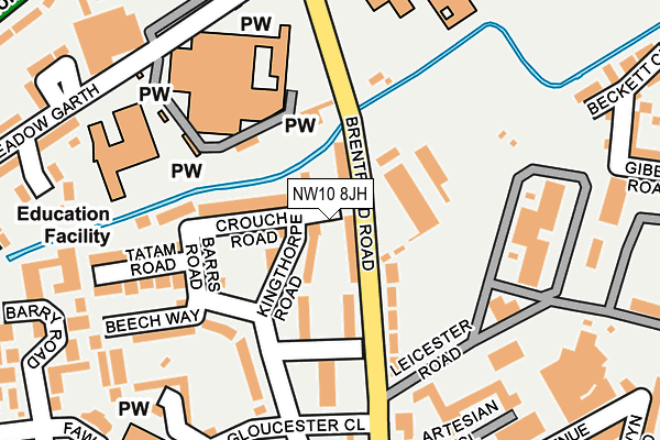 NW10 8JH map - OS OpenMap – Local (Ordnance Survey) NW10 8JH map - OS OpenMap – Local (Ordnance Survey)