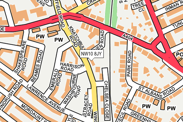 NW10 8JY map - OS OpenMap – Local (Ordnance Survey) NW10 8JY map - OS OpenMap – Local (Ordnance Survey)