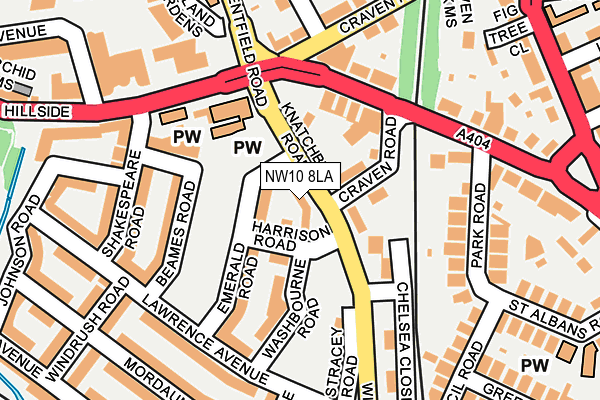 NW10 8LA map - OS OpenMap – Local (Ordnance Survey) NW10 8LA map - OS OpenMap – Local (Ordnance Survey)