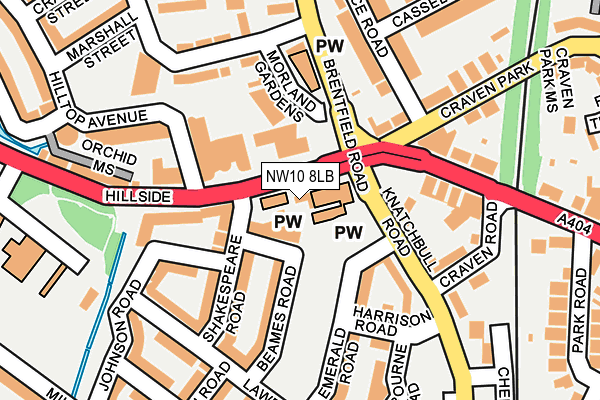 NW10 8LB map - OS OpenMap – Local (Ordnance Survey) NW10 8LB map - OS OpenMap – Local (Ordnance Survey)