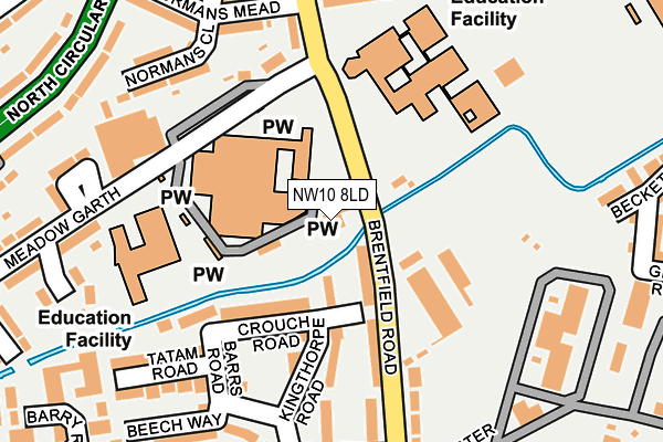 NW10 8LD map - OS OpenMap – Local (Ordnance Survey) NW10 8LD map - OS OpenMap – Local (Ordnance Survey)